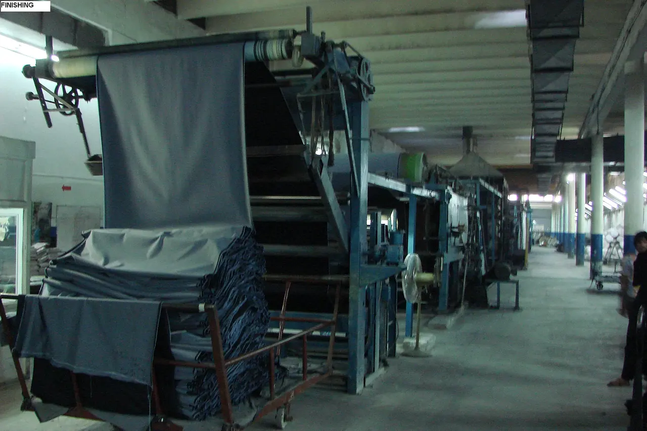 Finishing line at the Rantex denim mill